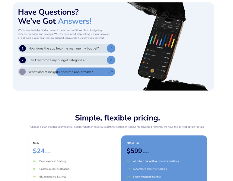 MT Budget – Finance Landing Page  4