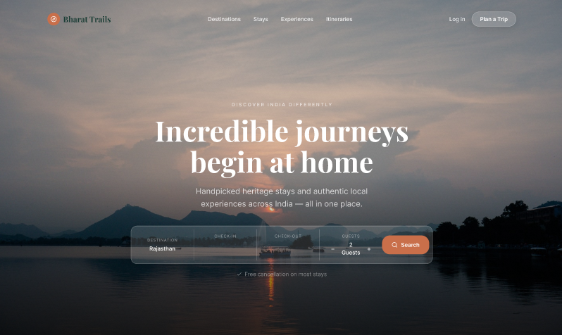 Bharat Trail - Travel Landing Page  2
