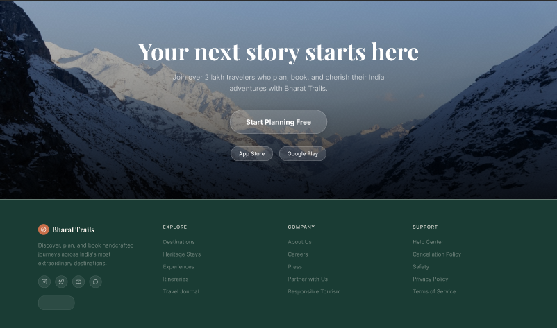 Bharat Trail - Travel Landing Page  5