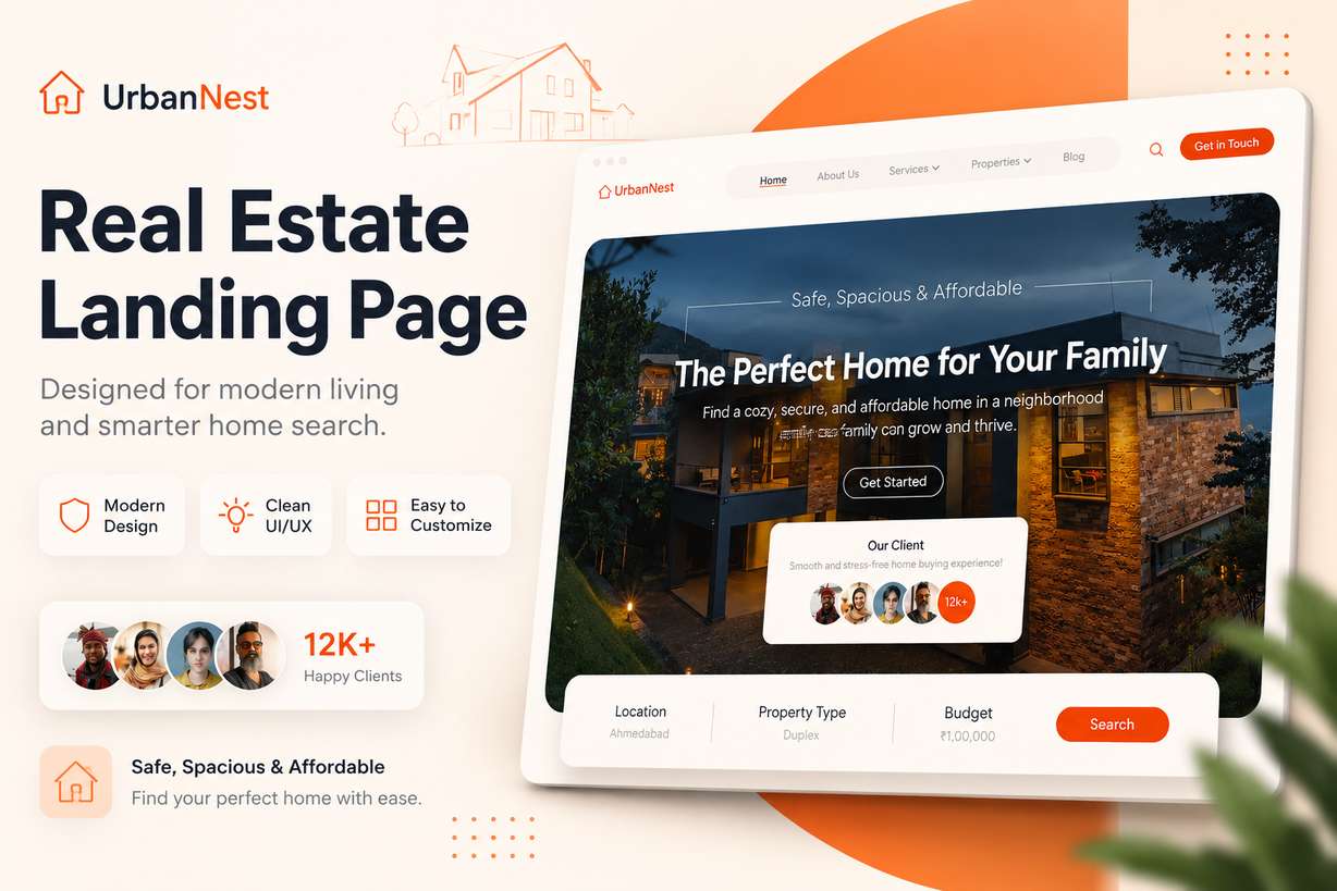 UrbanEast – Real Estate Landing Page