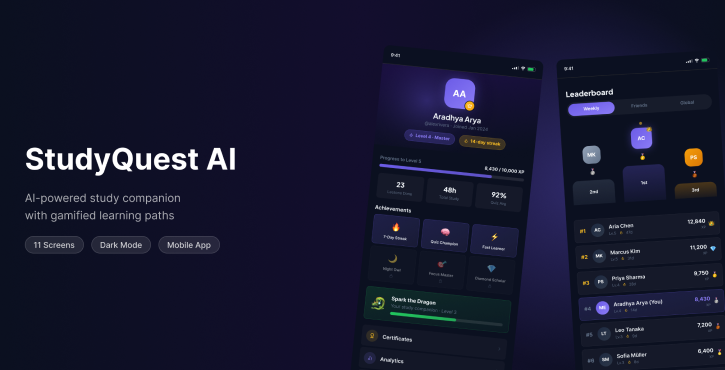 Study Quest Application UI Kit