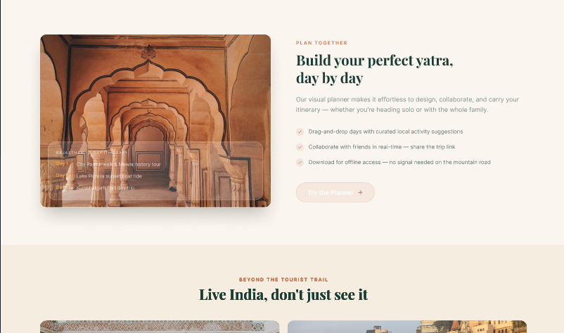 Bharat Trail - Travel Landing Page  4