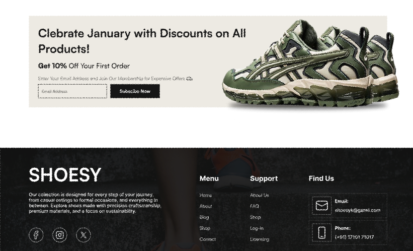 Shoesy - Shoes Landing Page  4