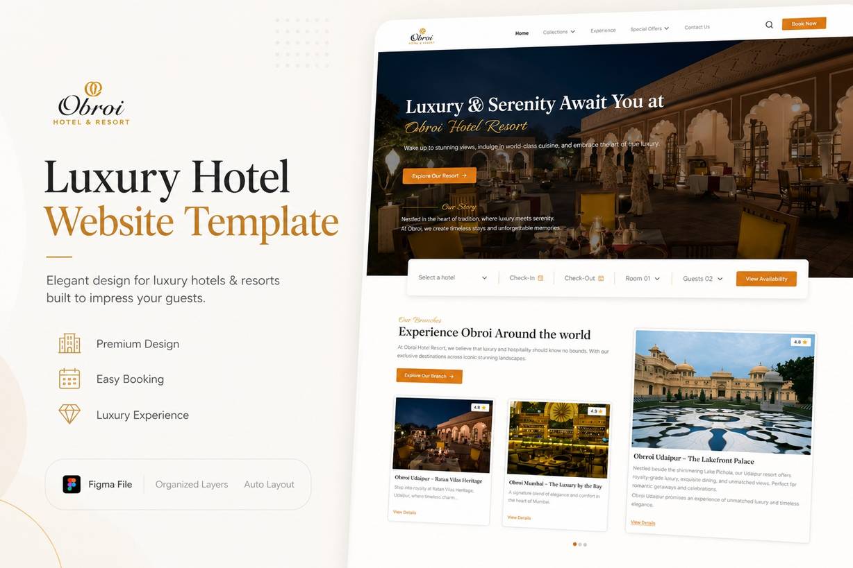Oberoi Hotels Landing Page