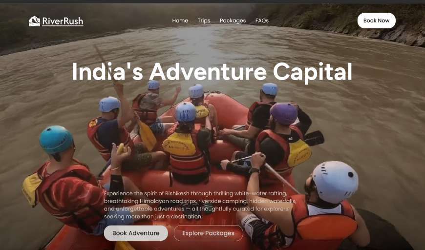 RiverRush - Rafting Website landing page  2