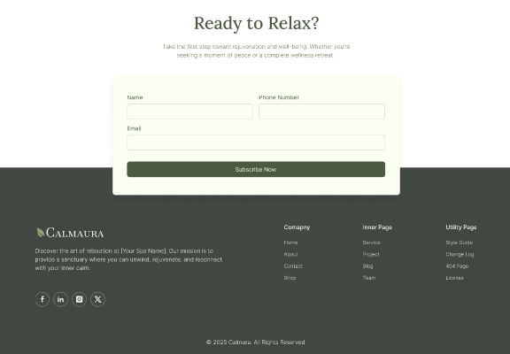 Calmaura – Wellness & Spa Website  4